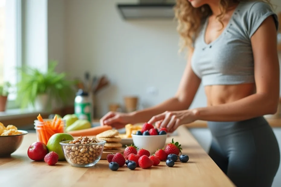 Woman choosing healthy snacks like fruits and nuts for weight loss